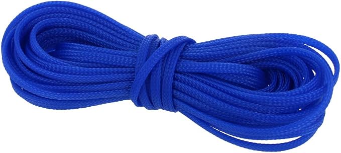 Heyiarbeit 10m/32.8ft PET Expandable Braid Cable Sleeving Flexible Wire Mesh Sleeve Blue 4mm