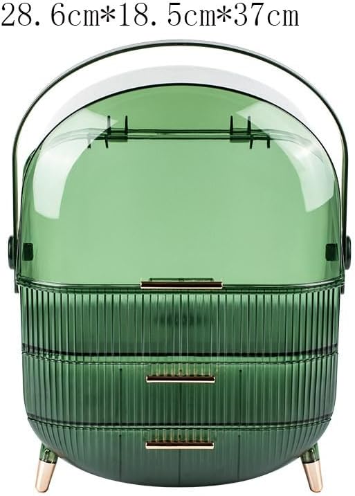 XJPWZER Storage Box Transparent Large Makeup Organizer Drawers Portable Handle Waterproof Dustproof