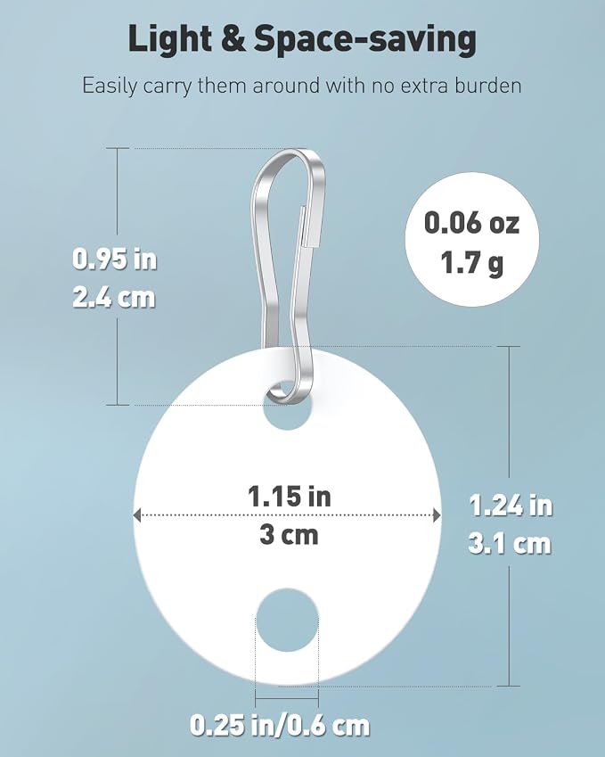 Uniclife 100 Pcs Key Tags 1 Inch Plastic Key Chain Tags with Metal Snap Hooks Double-Sided Writable White Tags Sturdy Key Item Identifiers for Home and Office