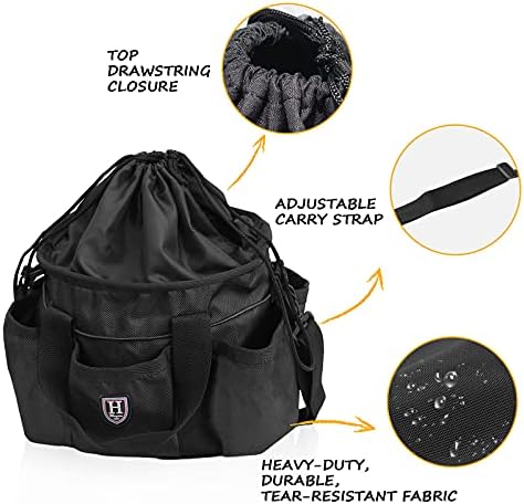 Harrison Howard Premium Multipurpose Durable Horse Grooming Organizer Bag Cleaning Supply Tote Bag-Mars Black