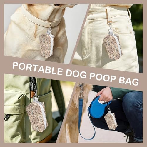 Dog Poop Bag Holder for Leashes with Zippered - Bohemian