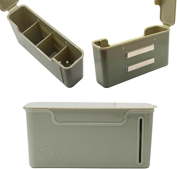 Dog Poop Bag Dispenser - Magnetic Mount - Indoor/Outdoor - Wall Mount - Waste Bag Dispenser - Magnet - Screw-on - Stick-on - Storage - Cat Litter bag - Container (Gray)