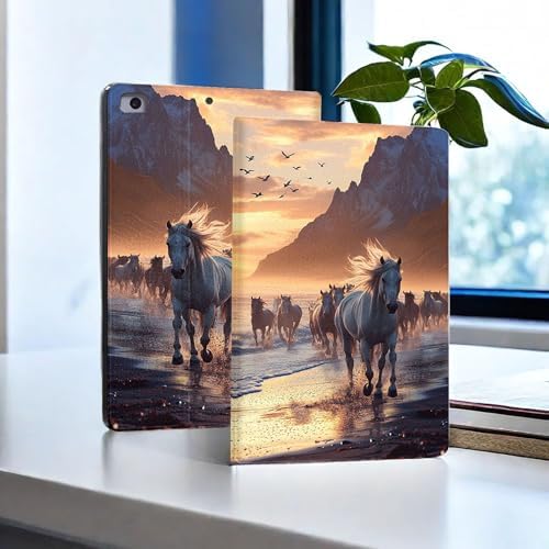 for Microsoft Surface Go 4/3/2/1-10.5" 2021 Tablet Case,Auto Wake/Sleep,Adjustable Stand Protective Cover - Horse Running