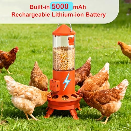 Automatic Chicken Feeder, Smart Chicken Coop Accessories, APP Smart Remote Control Chicken Feeders No Waste, Preset Feeder Schedule, 9 Chicken Feeder Port, Professional Poultry Feeding Equipment
