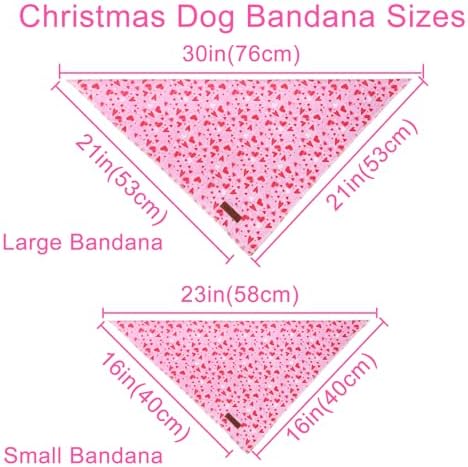Valentine Dog Bandana - Pink Heart Triangle Bib Scarf for Small Medium Pets, Cotton Kerchief for Girl Boy Dogs or Cats, Red Puppy Bandana