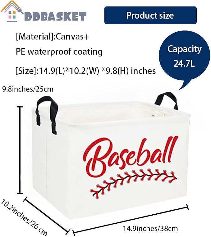Rectangular Baskets Easter Gift Basket Empty Storage Bin Organizer Box Baseball Room Decor for Home