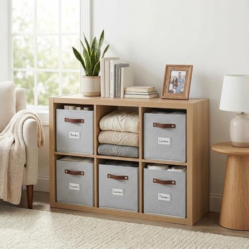 DECOMOMO Storage Bins, Cube Storage Bin with Labels
