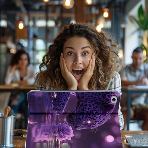 for Microsoft Surface Pro 11/10/9-13" 2024/2022 Tablet Case,Auto Wake/Sleep,Adjustable Stand Protective Cover - Purple Leopard Rose