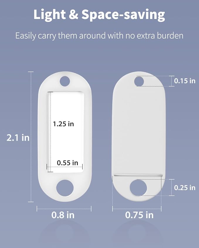Uniclife 10 Pieces Key Tags 2 Inch Soft Plastic Key Chain Tags with Blank Paper Labels Clear Windows Protective Films and Split Rings Flexible Item Identifiers, White