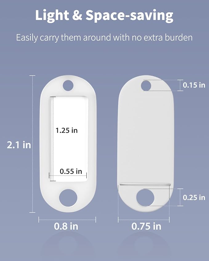 Uniclife 40 Pack Key Tags 2 Inch Plastic Key Chain Tags with Label, White | Writable key tags with clear windows, blank paper labels, protective films and split rings for easy item identification