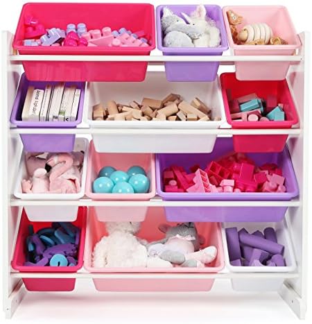 Humble Crew Kids Toy Organizer with 12 Bins, 4 Tier Storage for Playroom