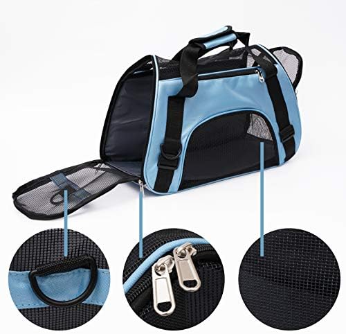 MuchL Pet Carrier Soft-Sided Carriers for Cat Carriers Dog Carrier for Small Medium Cats Dogs Puppies Pet Carrier Airline Approved Cat Dog Pet Travel Carrier (Small, Blue)