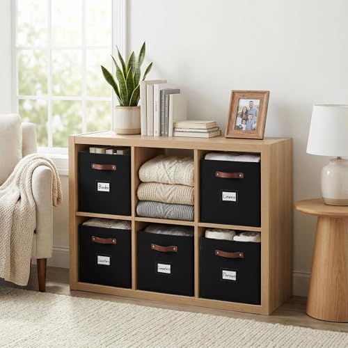 DECOMOMO Storage Bins, Cube Storage Bin with Labels