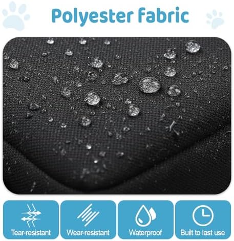 Dog Stroller Caddy Bag, Pet Stroller Storage Pouch with Cup Holder and Waste Bag Outlet, Large Capacity Hanging Organizer for Cats Dogs Outdoor Travel