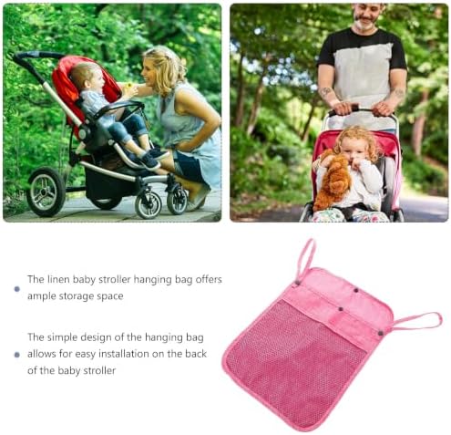 Linen Stroller Organizer Bag with Large Storage Capacity and Easy Installation, Universal Hanging Bag and Pet Strollers, for Travel and Outings
