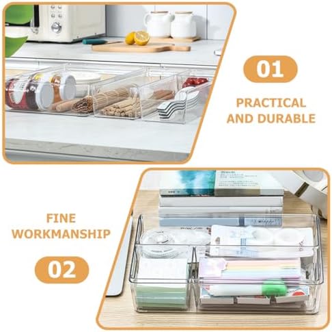 Uonlytech 2Pcs Pet Drawer Storage Boxes Small and Medium Sundry Organizing Bins for Makeup, Stationery, and Desktop Office Supplies Storage