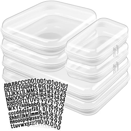 12 Pcs Clear Hard Zipper Case Back to School,3 Sizes