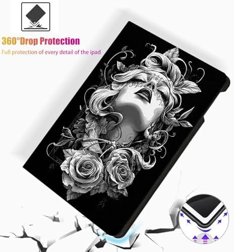 for Microsoft Surface Go 4/3/2/1-10.5" 2021 Tablet Case,Auto Wake/Sleep,Adjustable Stand Protective Cover - Girl Rose