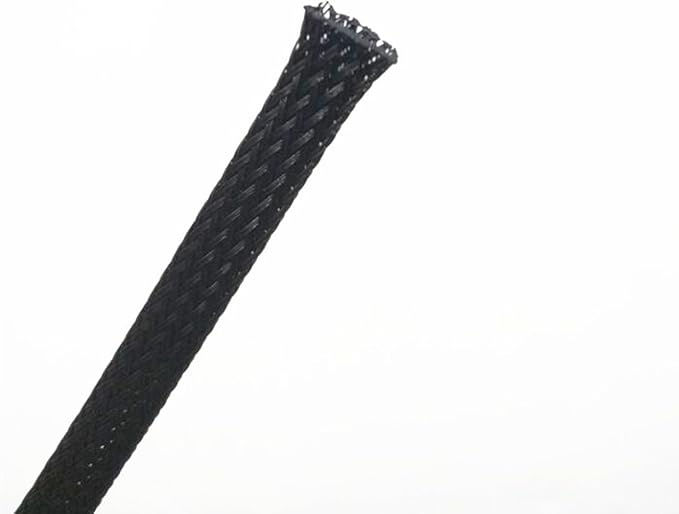 PET Expandable Braided Cable Sleeve Black 1/8 Inch x 100 FT