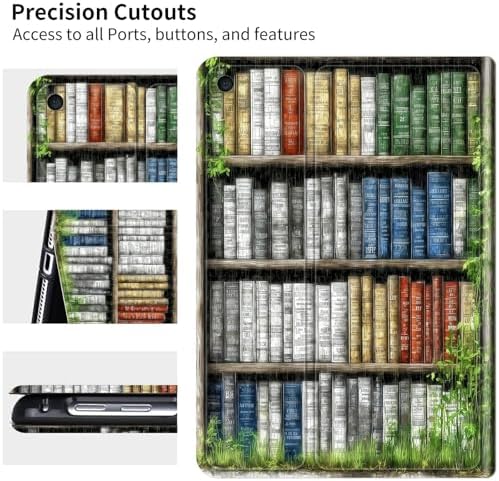 Case for Samsung Galaxy Tab A9+/A9 Plus 11" 2023 (SM-X210/X216/X218) | Slim Leather Smart Cover with Multi-Angle Anti-Slip Stand [Auto Wake/Sleep] Shell for Women Men - Green Books