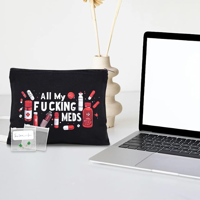 Sisadodo Charging Cable Organizer Travel Bag Toiletry Makeup Cosmetic Bags Medicine Med Toiletry Bag Pouch Diabetic Gifts Bags