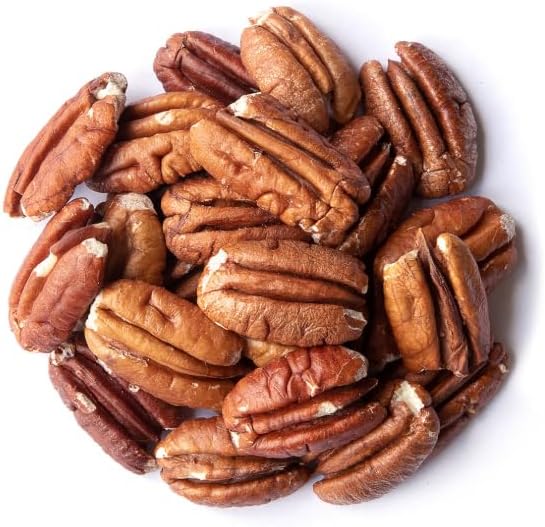Fresh Pecan Halves, Bulk Nuts 4-Pound.Raw Pecans Unsalted, Pecans for Baking, Cooking & Snacks. Healthy Snack for Adults and even pets with a bonus caddy container