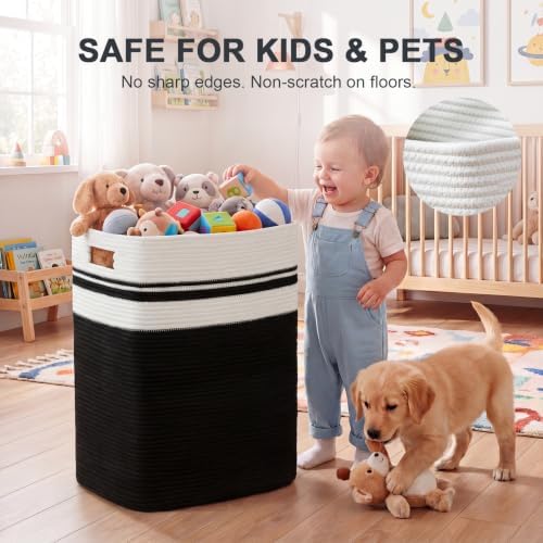 OIAHOMY 91L Laundry Hamper, XXXLarge Collapsible Laundry Basket Black
