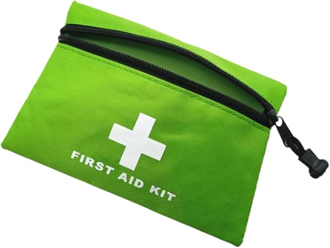 Red Emergency Bag First Aid Small Empty Travel Rescue Pouch First Responder Storage Medicine Pocket Bags for Car Home Office Kitchen Nurse Sport Outdoors Bag Only (Green 16x11cm)