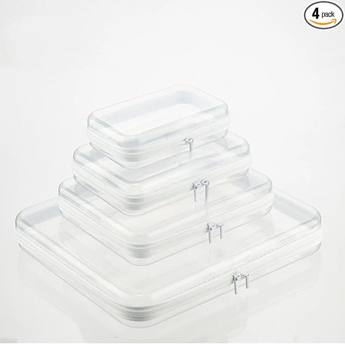 4 PCS Set PET Travel Storage Boxes for Clothing, Cosmetics, Desktop Storage, Cleaning, and Display