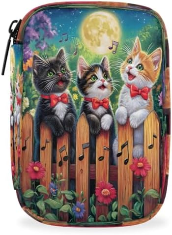 Pill Organizer Box Garden Cat Moon 7-Day Weekly Medicine Pill Case Travel Pill Container Portable Pill Holder Storage Purse Bag Small Compact Size for Vitamin Supplement Birth Control