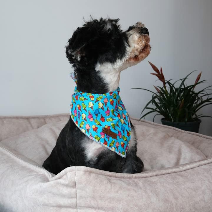 Summer Dog Bandana, Hawaii Bandana for Small Medium Dog, Cute Blue Puppy Bandana, Cotton Adorable Pet Triangle Bid Scarf Kerchief for Girl Boy Dogs or Cats