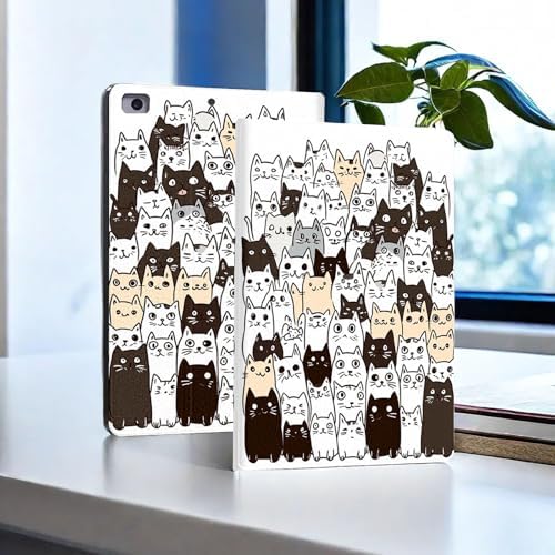 for Microsoft Surface Pro 7 Plus,Surface Pro 7/6/5/4 12.3" Tablet Case,Auto Wake/Sleep,Adjustable Stand Protective Cover - Cute Cat Pattern