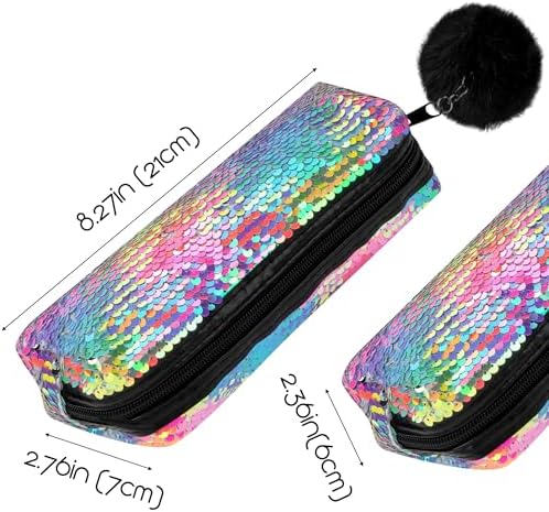 2Pcs Sequin Makeup Bags, Magic Cosmetic Bag, Iridescent Makeup Bag, Portable Pouch Travel Cosmetic Organizer, for Women Party Holiday Gifts (Gradient Multicolor)