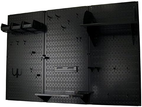 Wall Control Pegboard Organizer 4 ft. Metal Pegboard Standard Tool Storage Kit with Black Toolboard and Black Accessories