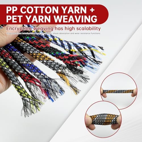 New Braid Sleeve,PP Cotton PET Braided Sleeve Tube Soft Wire Wrap Insulated Cable Protection Line Harness Sheath Daily Household Wire Management (Orange White Grey, 8mm (5/16")-19ft)