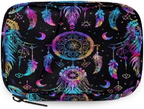 Travel Pill Organizer Rainbow Dreamcatcher Feather Small Pill Case