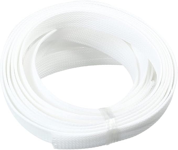 Jutagoss PET Expandable Braided Cable Sleeve, 16.4ft - 5/8 inch White Cable Management Sleeve, Wire Loom Tube Cord Protector for USB Cable, Power Cord, Audio Video and More, 1Pc