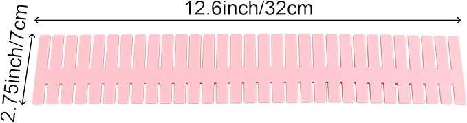 ZOENHOU 60 PCS DIY Drawer Divider Organizers, Pink Grid Drawer Dividers, Adjustable Premium Plastic Organizers for Makeup Drawers Desktop Kitchen Drawer Organizers and Storage, 12.6 x 2.76 Inch