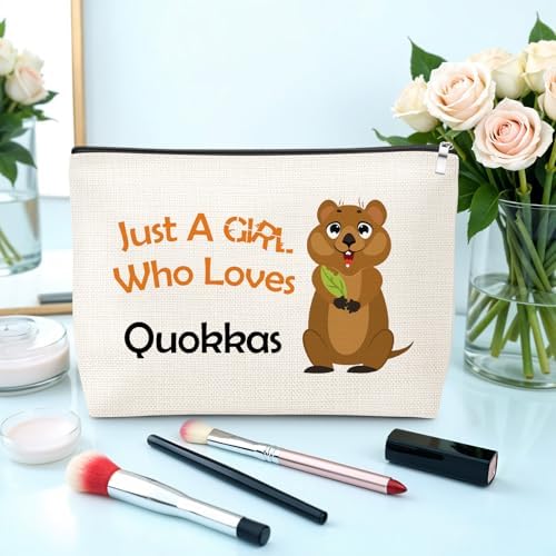 Funny Quokka Gift Makeup Bag Quokka Lover Gift Australian Animals Wildlife Gifts for Women Sister Best Friend Coworker Daughter Mom Travel Pouch Christmas Birthday Present for Her Cosmetic Bag