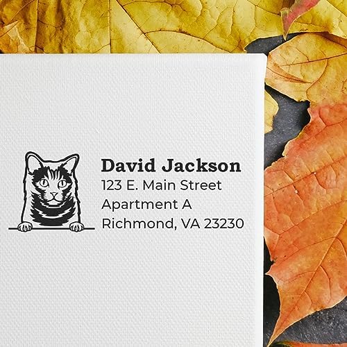 Chartreux Duo Hand Stamp, Personalized Cat Return Address Stamp, Chartreux Return Address Seal for Mail, Wedding, Office, for Decor, Crafters