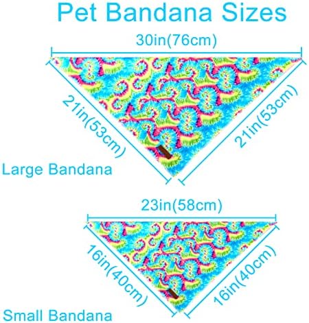 Triangle Bandana - Comfortable Cotton Dog & Cat Kerchief, Washable Tie Dye Scarf for Small Puppies & Dogs