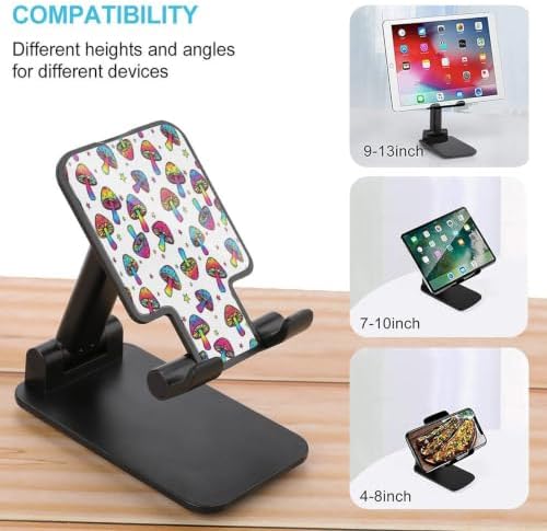 Portable Colorful Mushrooms Phone Holder with Non Slip Base | Fashion, Adjustable Height, Mobile Stand, Travel Office, Desk Accessories, Smartphones Tablet