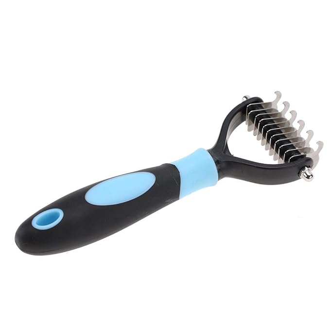 Deshedding Dog Brush, Cat Brush Dog Brush for Shedding Dog Rake Double Sided Undercoat Rake Comb for Detangling, Deshedding Pet Grooming Brush for Small, Medium Dogs and Cats