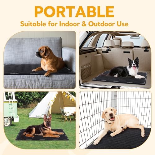 HOMBYS Chew Proof Dog Bed Mat with 12 Metal Rivets - Indestructible Kennel Pad for Teething Puppies & Aggressive Chewers, Durable Waterproof Crate Mat for Small Dogs, 29" x 18" (Indoor/Outdoor Use)