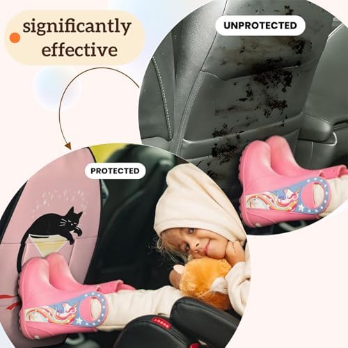 Car Seats Back Protector 2 PCS - Cocktail Cat | with 3 Storage Pockets, Shield Seats From Dirt, Mud Scratches, Fits Cars SUVs Trucks and Jeeps