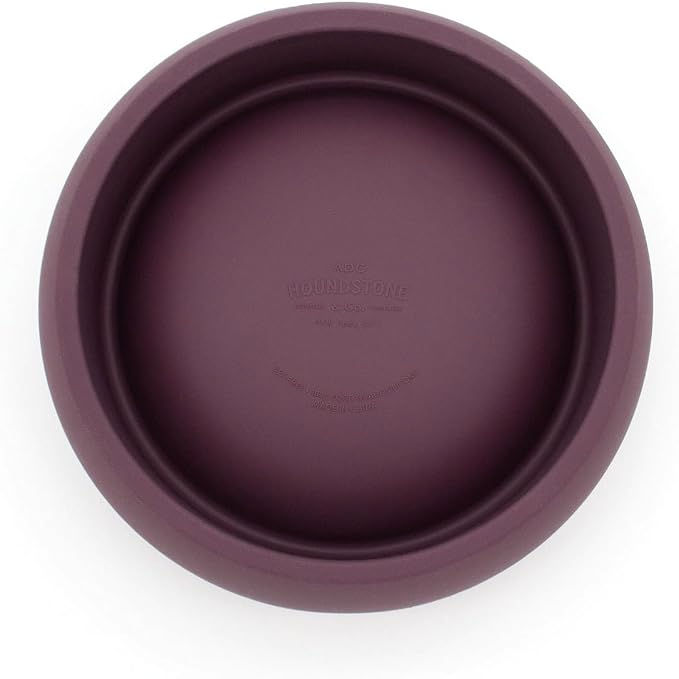 Houndstone Silicone Dog Bowl, BPA Free, 1 Cup Capacity, Non-Slip Base, Dishwasher Safe (Plum)