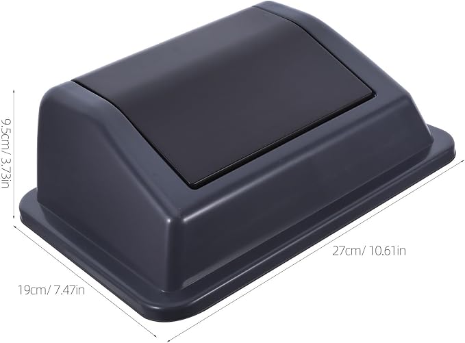 L Plastic Swing Lid Trash Can Replacement Cover for Commercial Trash Bin with Easy Installation and Safe Handling Suitable for Mall and Pet Food Storage