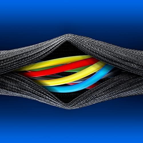 Maximm Cable Management Wire Loom 30ft 1/4 Inch Black Split Cord Protector