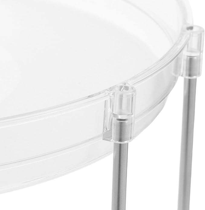 Two Tier Rotating Spice Rack Pet Turntable Organizer Tray for Storage | 360 Degree Smooth Rotation, Easy to Clean Surface, Pantry and Cabinet Use