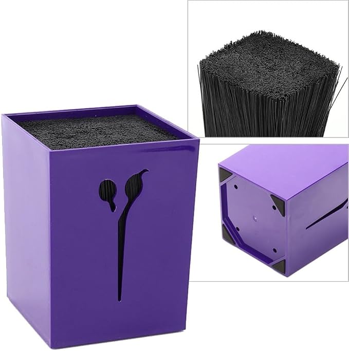 Scissor Holder Storage Box, ABS PET Hairdressing Shear Organizer with Anti-Slip Base, 4.13 x 3.19 in(Purple)